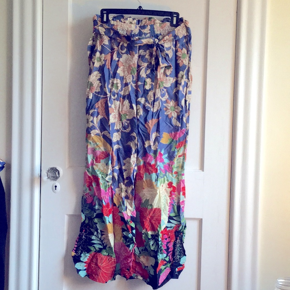 Anthropologie wide leg floral lounge pants NWT